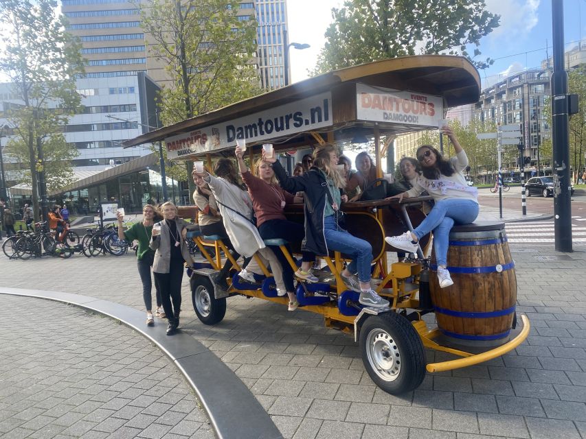 Amsterdam: Guided Beer Bike or Prosecco Bike Tour - What the 85-minute ride actually offers