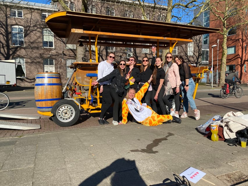 Amsterdam: Shared Party Bike Tour with Beer - This is a party bike first, sightseeing tour second
