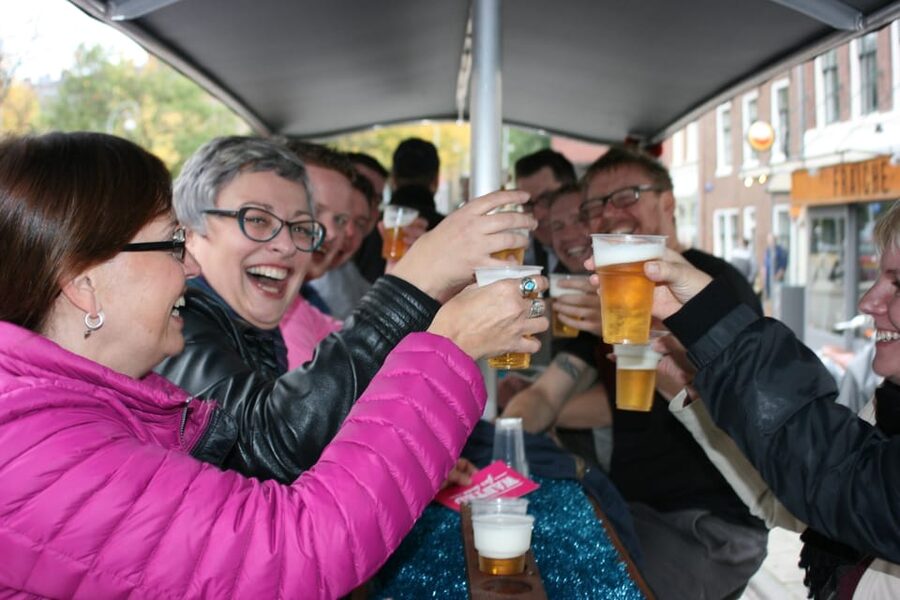 Amsterdam: Shared Party Bike Tour with Beer - The sober driver makes the format easier