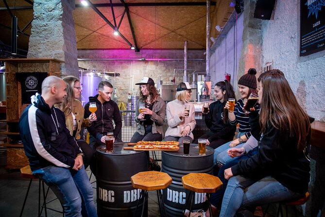 Brewery Tour with Food included - The beer flight: four fresh samples, not one generic pour