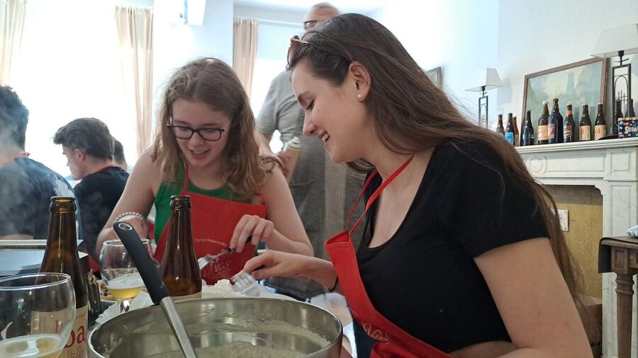 Bruges: Belgian Waffle-Making Workshop with Beer Tasting - Toppings turn cooking into a shared event