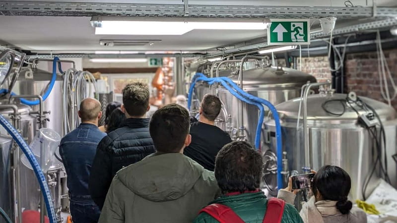 Brussels: micro brewery & distillery tour + beer tasting - Tasting two Tipsy Tribe beers