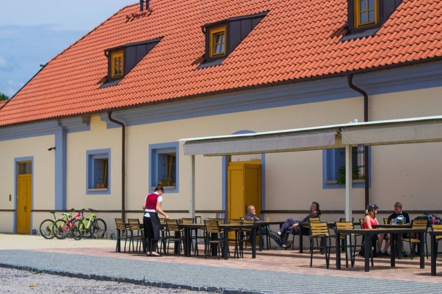 E-Bike Day Trip: Visit a Roman Castle and Taste Craft Beer - Karlstejn Castle after an hour on the bike