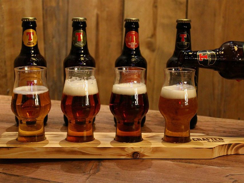 Glasgow: Beer Flight with a Haggis Taster in a Glasgow pub - Four beers and a first taste of haggis