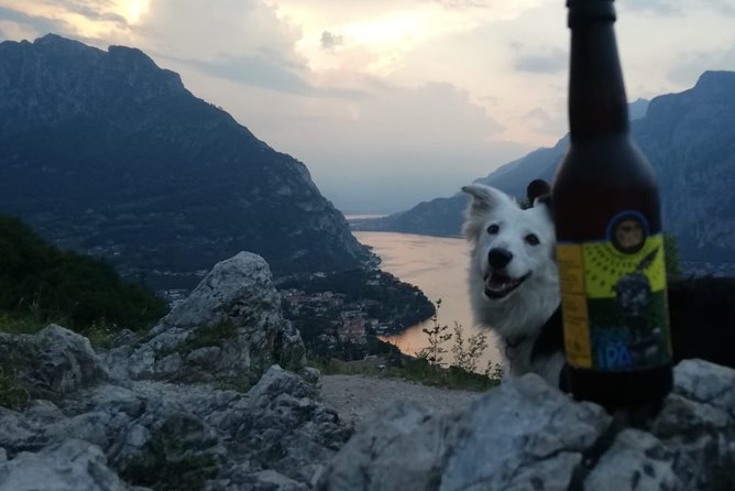 Hike & Beer: beer tasting & breathtaking views at sunset - A bottle, Monte Resegone, and the changing evening light