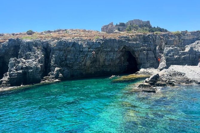 Lindos Sunset Cruise with Unlimited Aperol Spritz, Beer & Wine - The clear-water bay near Lindos