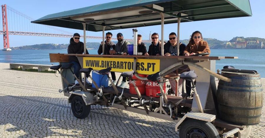 Lisbon: 1-Hour Beer Bike Tour with Draft Beer & Sangria Ride - A party bike with Lisbon scenery