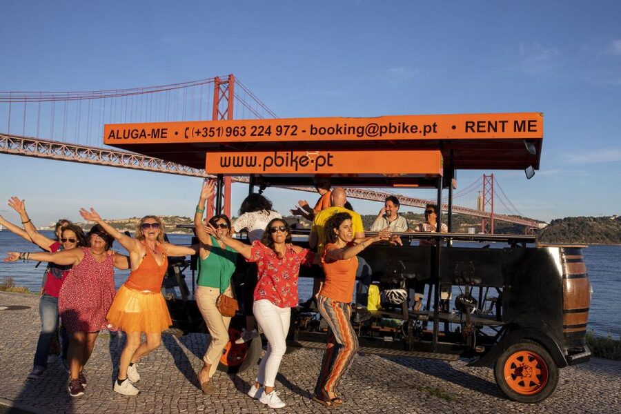 Lisbon: Fun Beer Bike by the Seafront - The return route through Belém