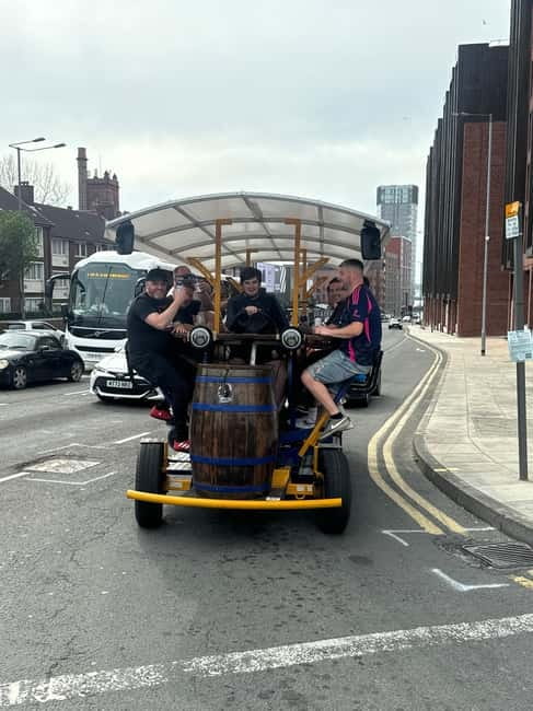 Liverpool: Party Bike Tour with Beer, Prosecco or Cider - Getting settled on the 15-person bike