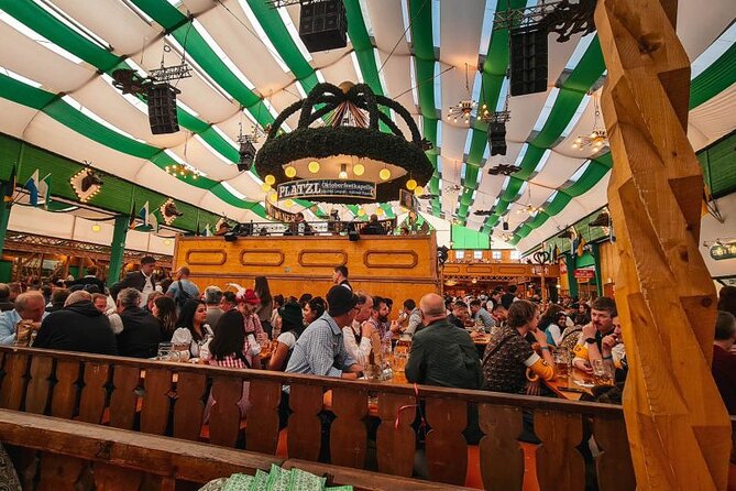 Oktoberfest Experience in Munich: Fun, Food, Beer & Seats - The welcome beer and the move indoors