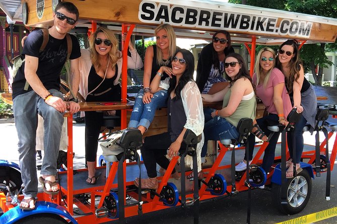 Pedal, Drink, and Bar hop through Sacramento on a 15 seat Beer Bike - Why the rotating stops matter