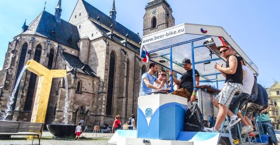 Pilsen: 1.5-Hour Beer Bike with Unlimited Beer - Pedaling through central Pilsen