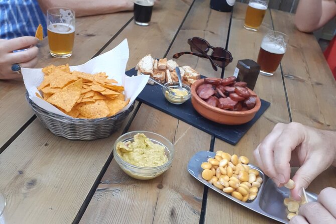 Porto: Craft Beer Tasting Tour with Local Snacks - The beer garden finishes with four more craft beers