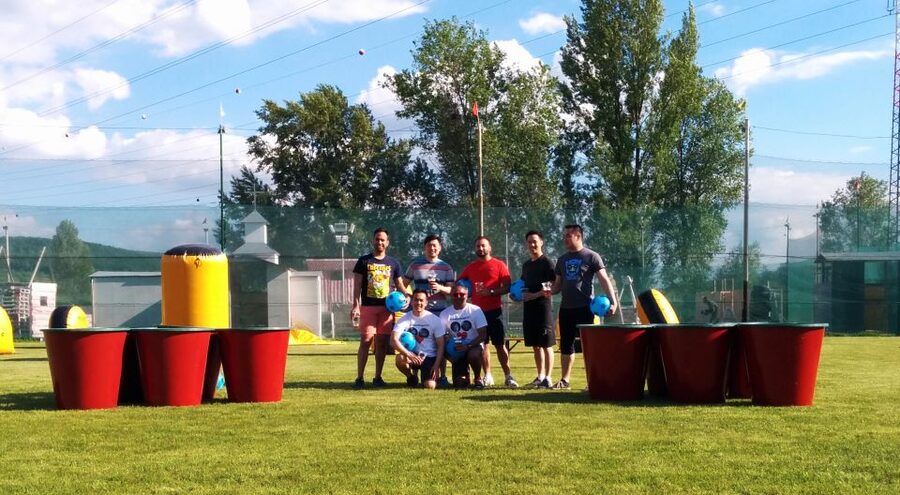 Prague : Giant Foot Darts and Giant Beer Pong Game - Trading Prague sights for giant outdoor games