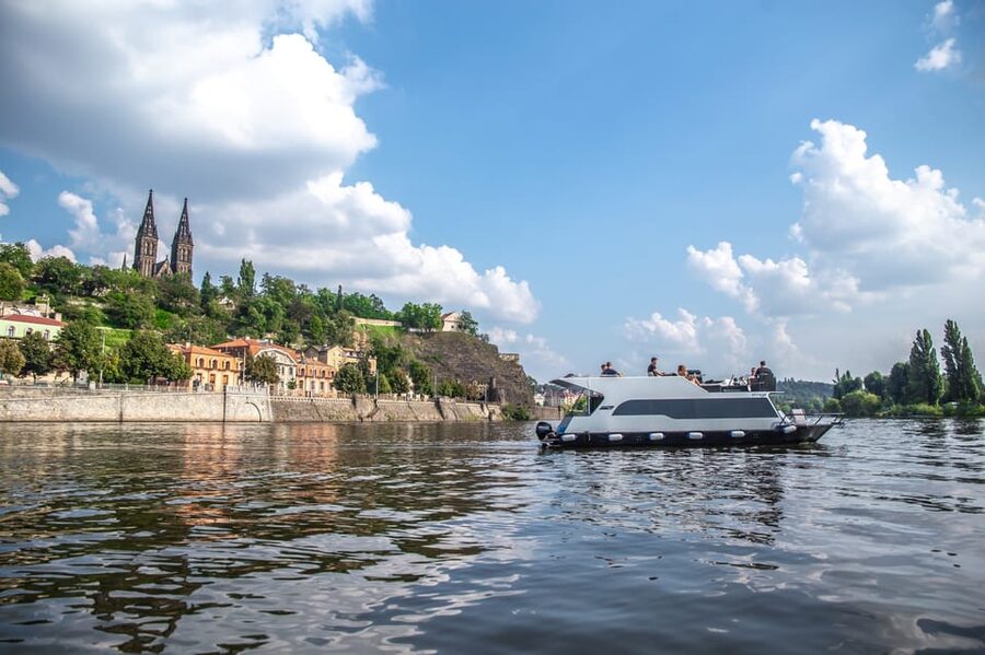 Prague: Private River Cruise with Unlimited Beer or Prosecco - An open deck built for city photographs