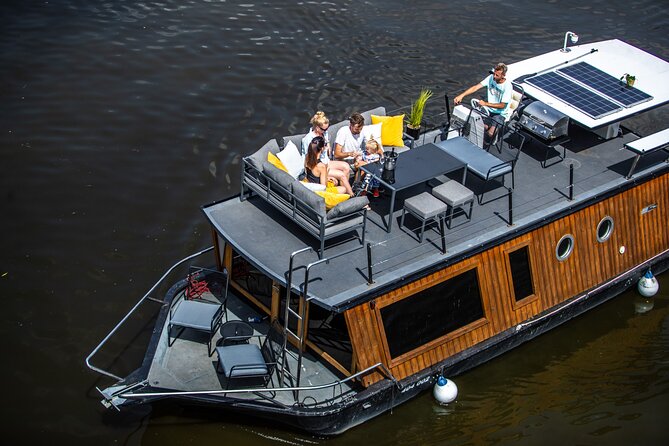 Prague YachtBoat CLASSIC cruise with Unlimited Beer or Prosecco - Dancing House and the National Theatre from the river