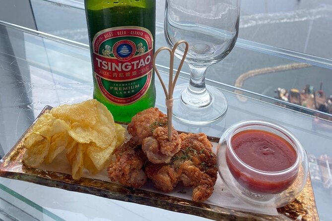sky100 Ticket includes Fried Chicken Bites & Beer at Cafe100 - Fried chicken and a drink at Cafe100