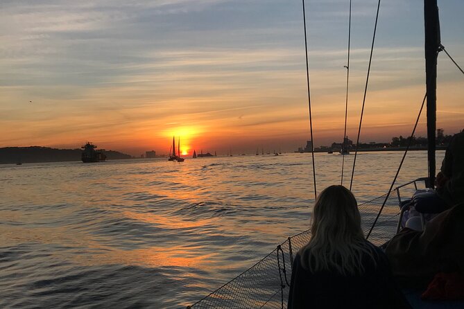 Sunset sailboat tour in Lisbon with green wine - The Discoveries Monument and Belém Tower