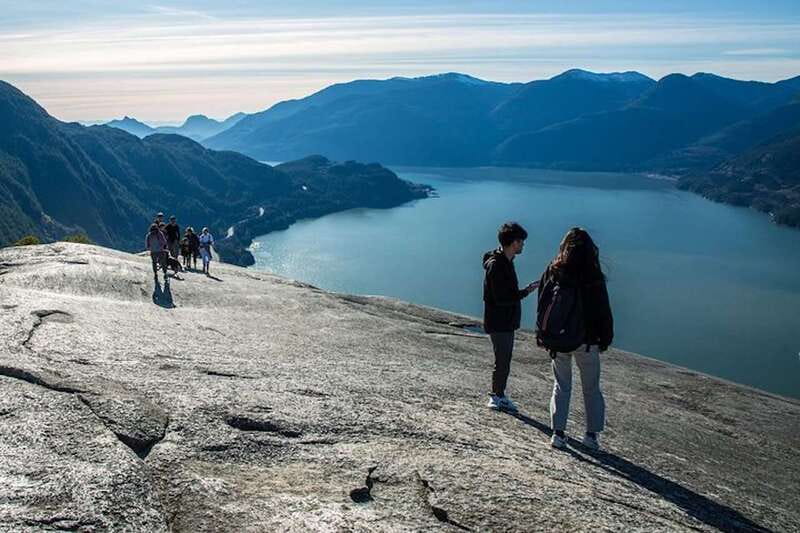 Vancouver: Stawamus Chief Hike and Local Brewery Tasting - Wooden stairs, rock, ladder, and ropes